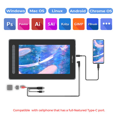 XPPen Artist 12 (2nd Gen) Pen Display Graphics Drawing Tablet Blue