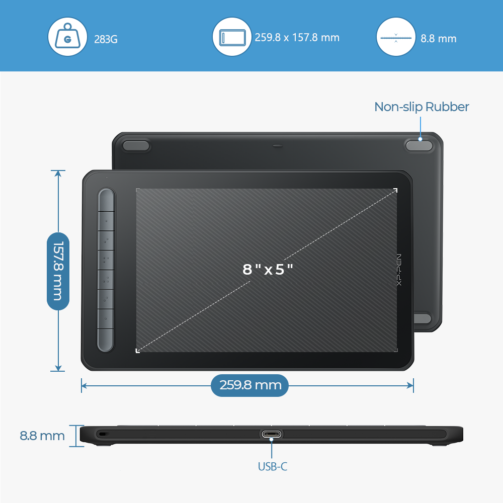 XPPen Deco MW Graphics Drawing Tablet Black