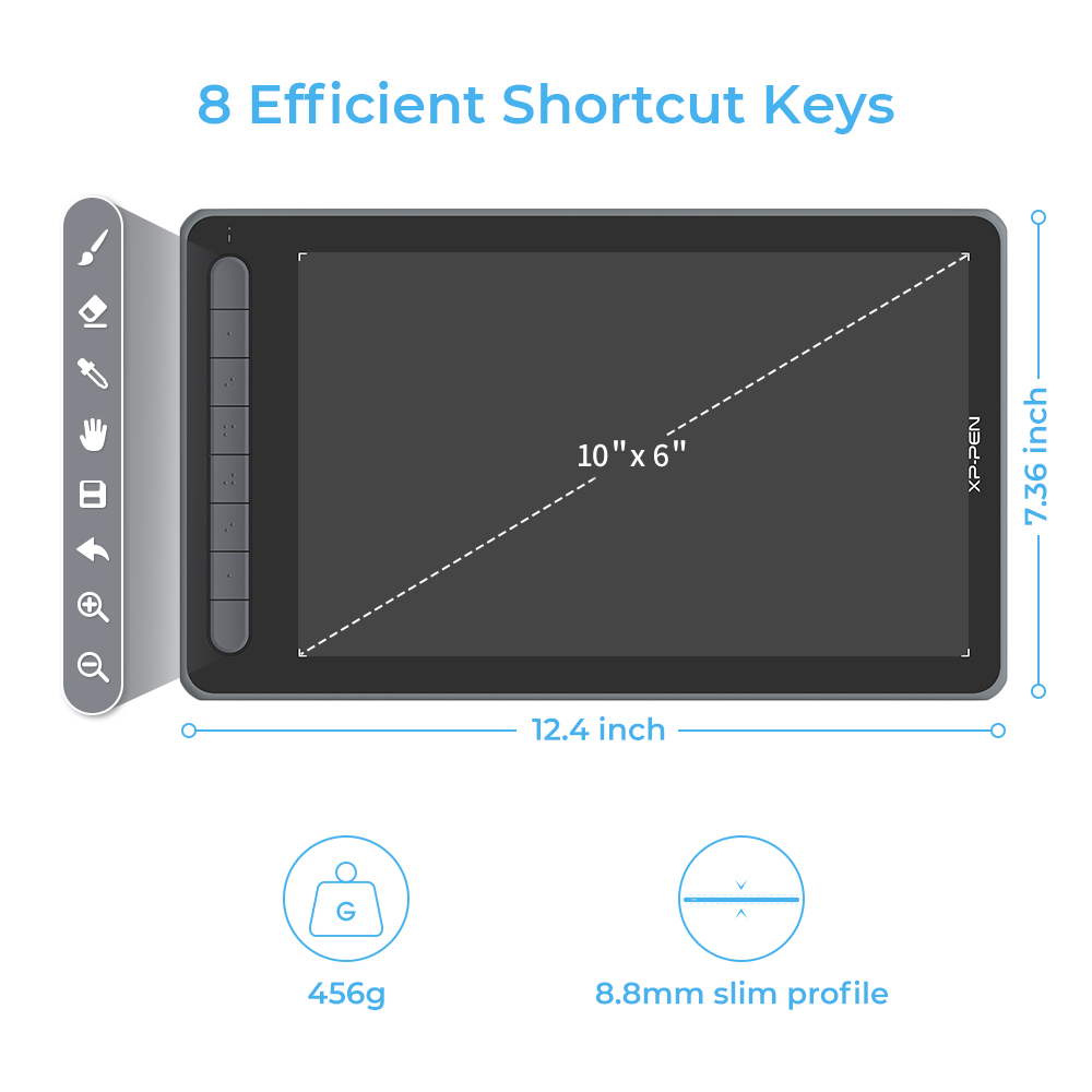 XPPen Deco LW Wireless Graphics Drawing Tablet Black