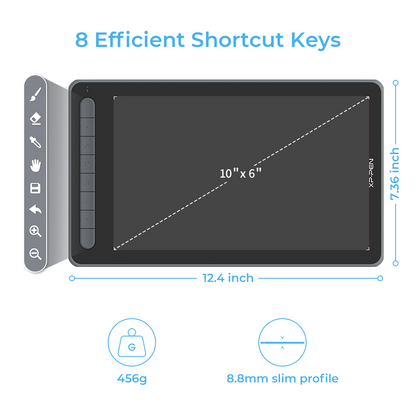 XPPen Deco LW Wireless Graphics Drawing Tablet Black