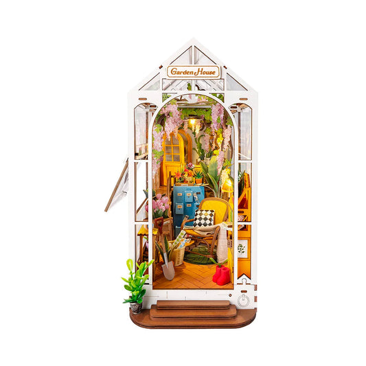 Holiday Garden House DIY Book Nook Shelf Insert Miniature Dollhouse