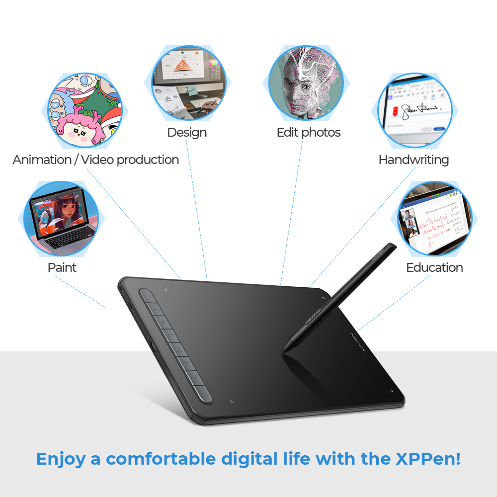 XPPen Deco MW Graphics Drawing Tablet Black